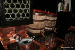 wooden beer barrels
