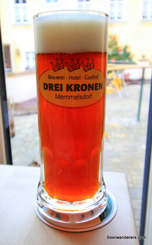 amber beer in glass