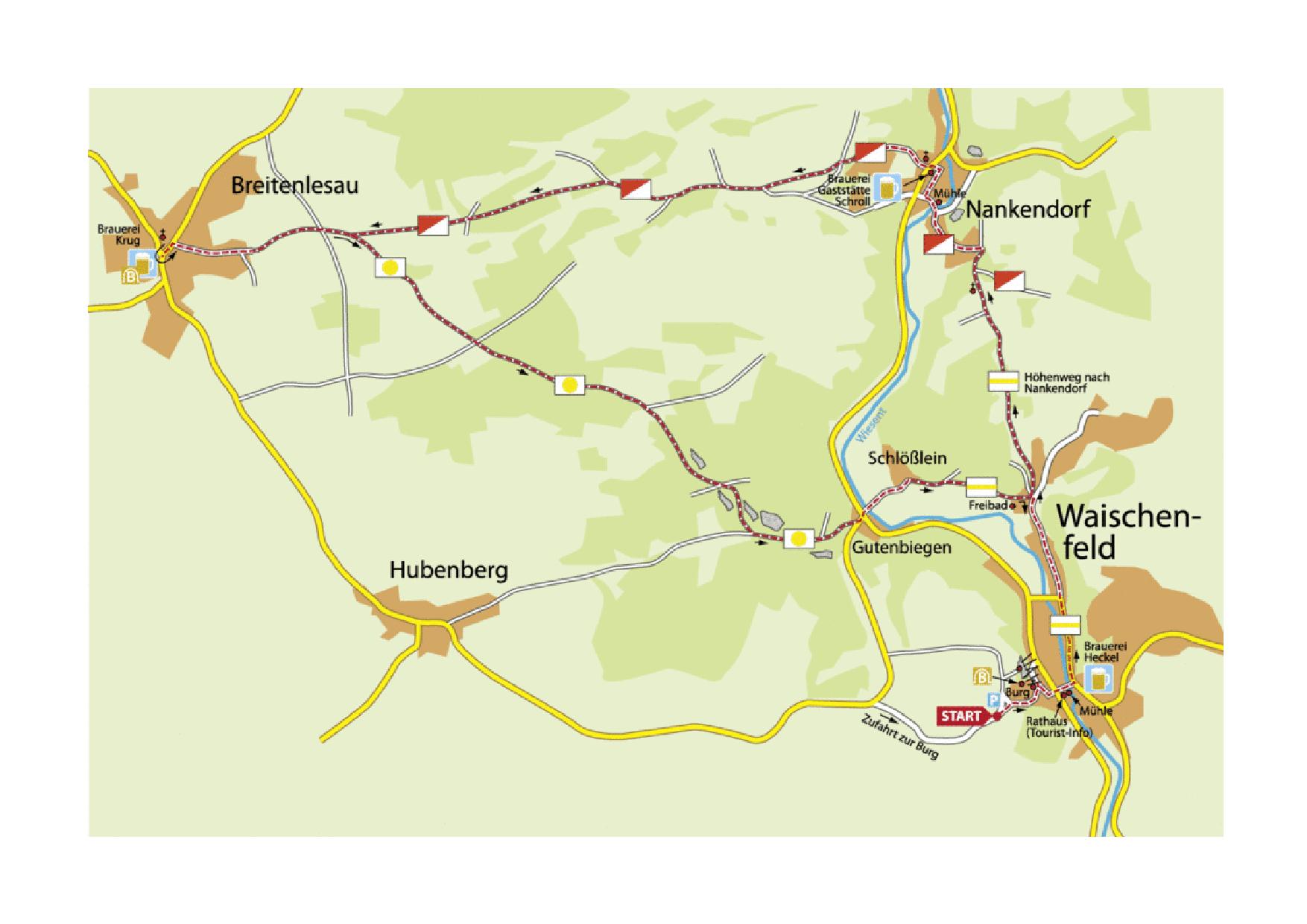 Burg und BierPfad Map