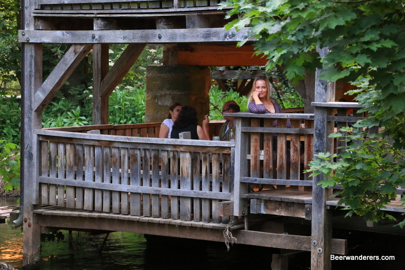 beautiful woman at biergarten