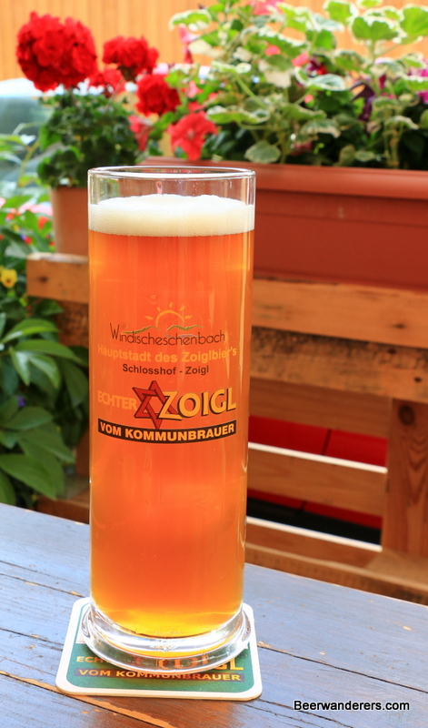 amber beer in mug