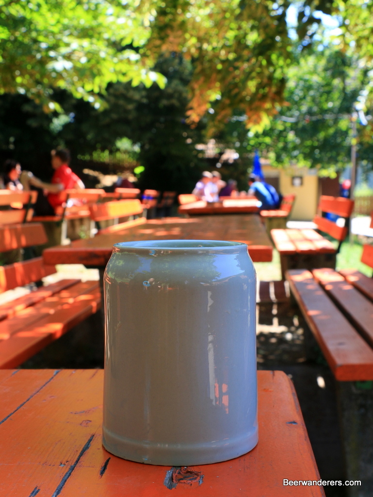 beer in ceramic mug