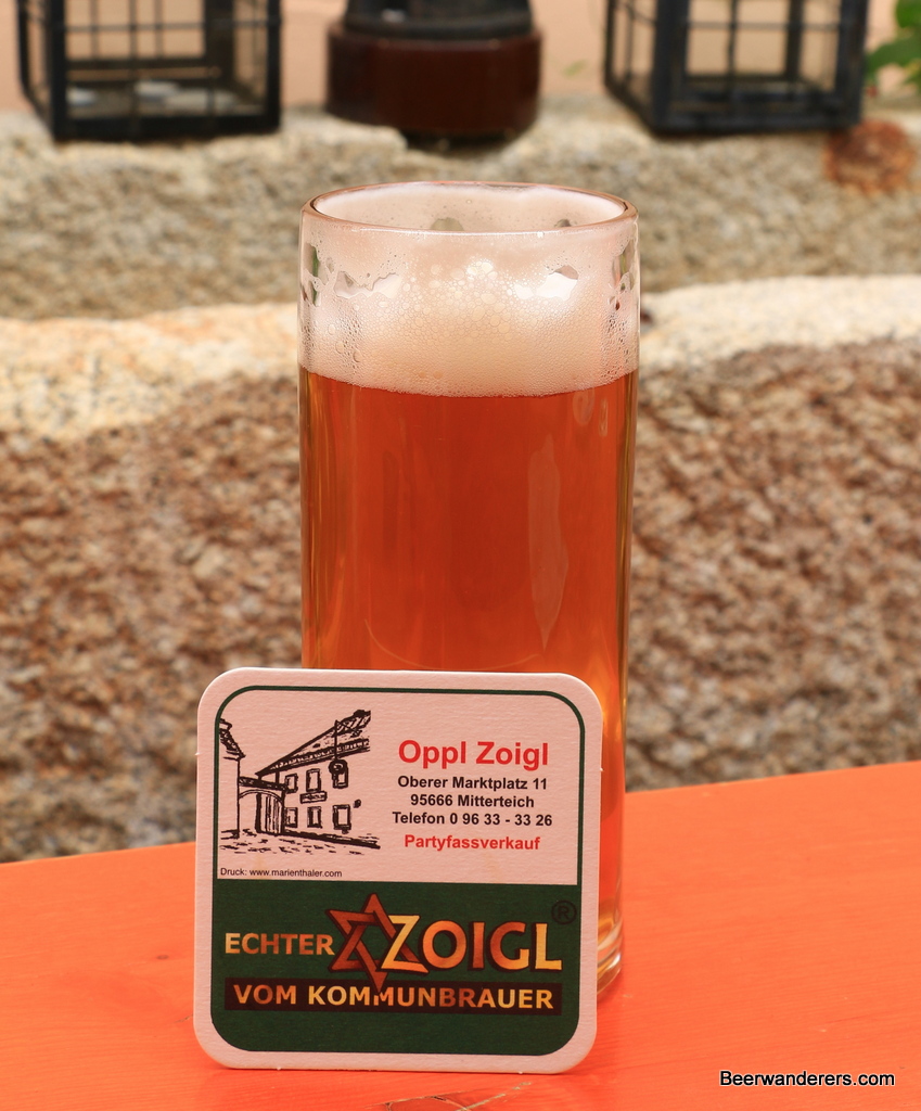 amber beer in mug