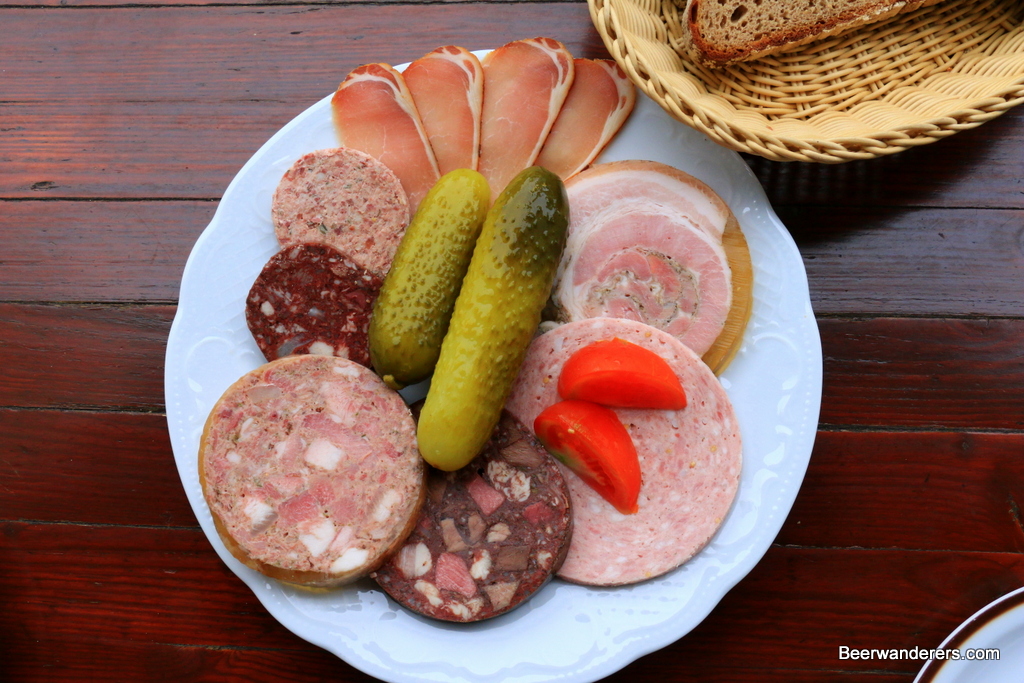 cold cuts on plate