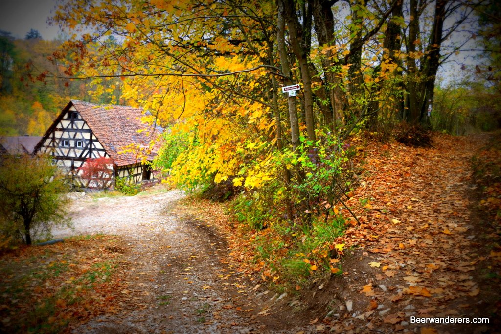 half-timbered house on trail