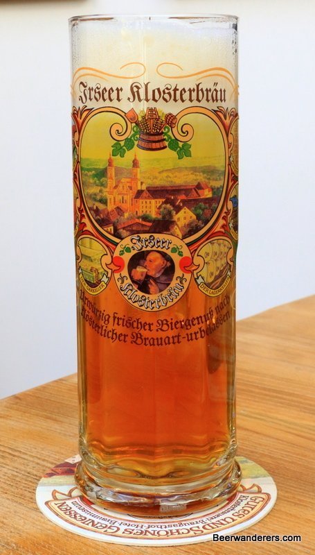 amber beer in mug