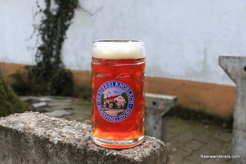 amber beer in mug