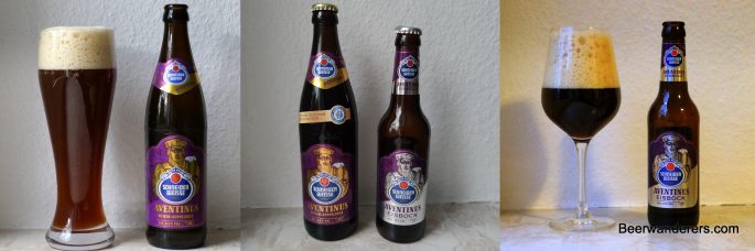 comparison photos of dark wheat beer and ice bock version