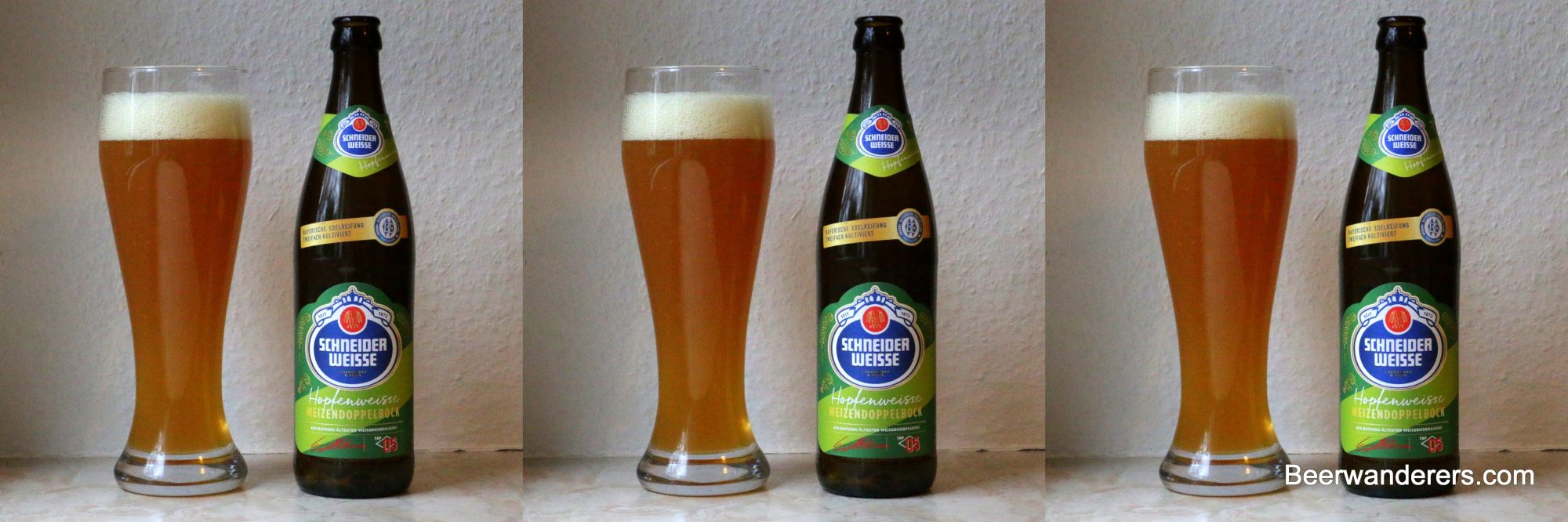 weissbier in glass with bottle