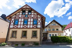 half-timbered brewery