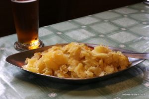 potatoes on silver tray