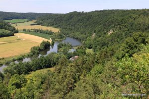 green valley with river