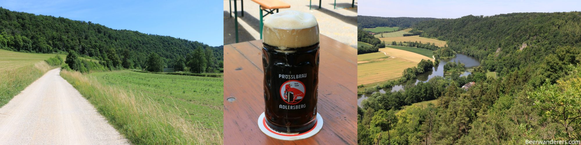 bike path, dark beer, view of a river from a hill