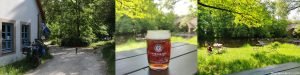 biergarten, dark beer in mug, biergarten