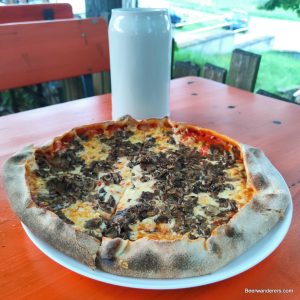 mushroom pizza at Engelhardt's Keller