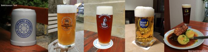 five different colored beers in logo glasses