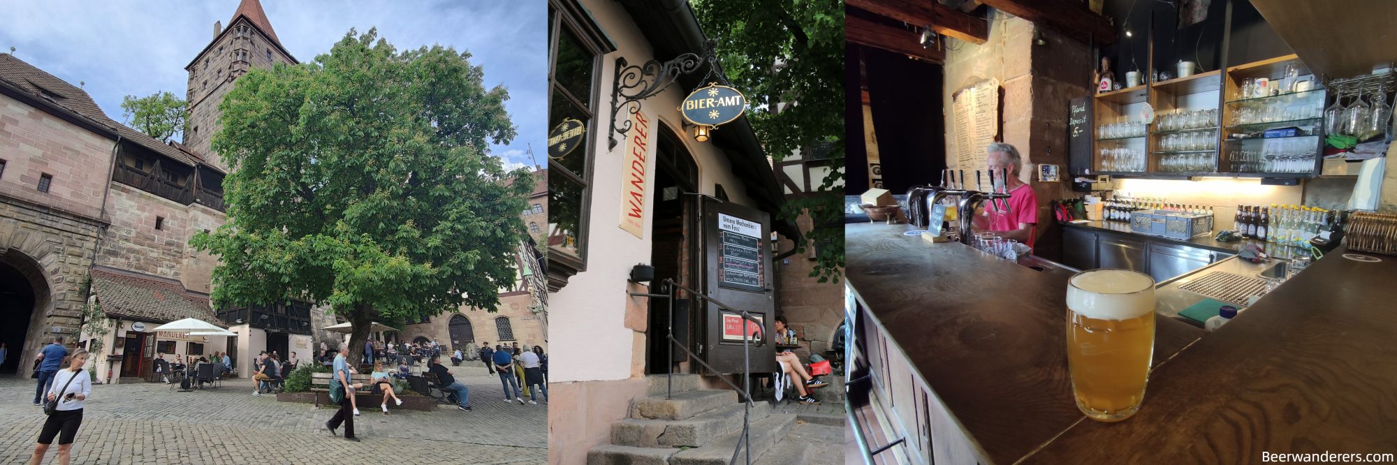 square in germany, entrance to pub, beer on a bar