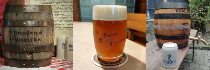 beer barrel, amber beer in logo mug, beer barrel with ceramic mug